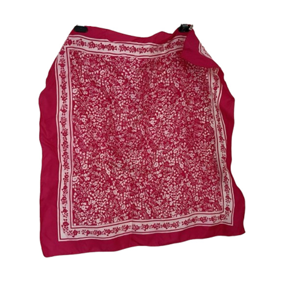 Vintage 1970s Rain-Fold Scarf All Weather Pink Floral MOD RETRO - Picture 1 of 6